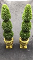 Pair of Artificial Miniature Trees