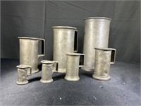 Antique Pewter Measuring Mugs