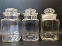 Three Glass Canisters (Chips on two)
