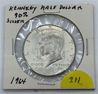 1964 90% Silver Kennedy Half Dollar