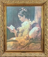 JB Jean-Honore Fragonard Young Girl Reading Embell