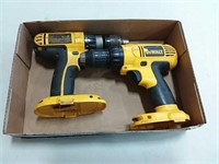 2 cordless Dewalt drills - no battery