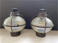 Pair Glass Lanterns