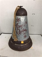 Galvanized Metal Merry Christmas Bell