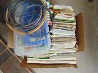 Boxes of sewing notions, beads, patterns, etc.