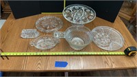 Clear glass serving dishes