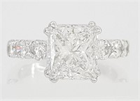 3.00 Ct Lab Grown Diamond Radiant Ring 14 Kt