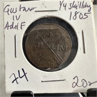 1805 1/4 SHILLING GUSTAV IV SWEDEN