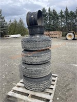 4- Goodyear 12/16.5 LT Tires On 8 Lug Steel Rims
