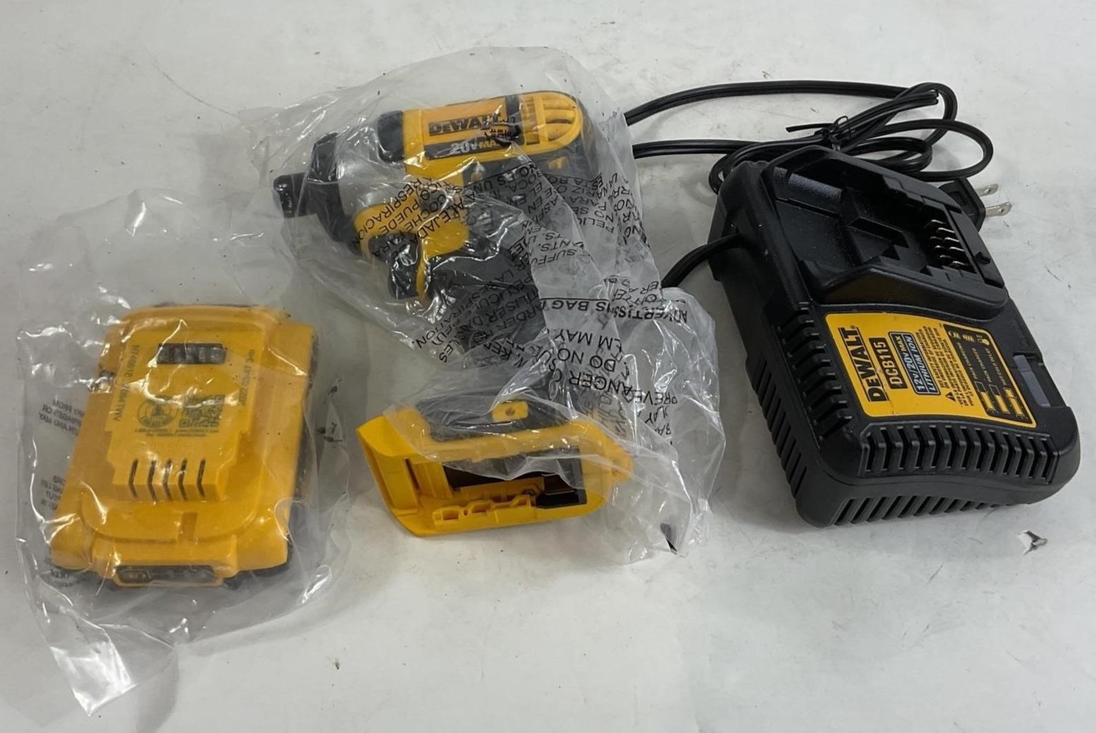 Dewalt Drill, Charger, Battery In Bag