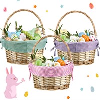 Hushee 3 Pack Willow Easter Basket with Handle