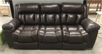 LEATHER LOOK DOUBLE RECLINING SOFA