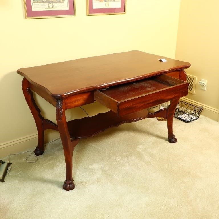 Antique claw foot wooden table/desk