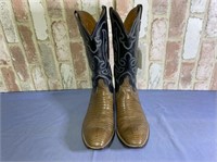 BLACK/BROWN LUCCHESE MENS BOOTS SIZE 10.5D