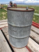 Antique Galvinized 55 Gal Barrel