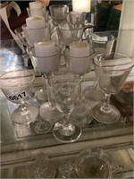 Assorted glass candle holders & decor