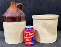 Antique Stoneware Crock & Jug -Lot