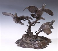CLARK BRONSON (B.1939) BRONZE BIRDS SCULPTURE