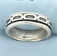 Mens Chain Design Spinning Ring in Sterling Silver