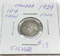 1929 Canada 1 cent silver coin