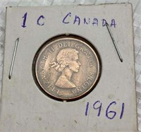 1961 Canada 1 cent coin