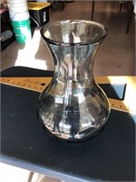 Large blue glass vase - 12" tall