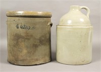 Vintage Ceramic 4 Gallon Pickle Crock & Jug