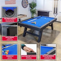 GoSports 8 ft Pool Table with Wood Finish - Modern