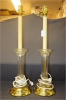 Pair Of Candle Stick Style Lamps