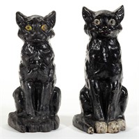 CAST-IRON FIGURAL BLACK CAT DOORSTOPS, LOT OF