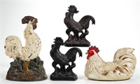 ASSORTED CAST-IRON FIGURAL CHICKEN / ROOSTER