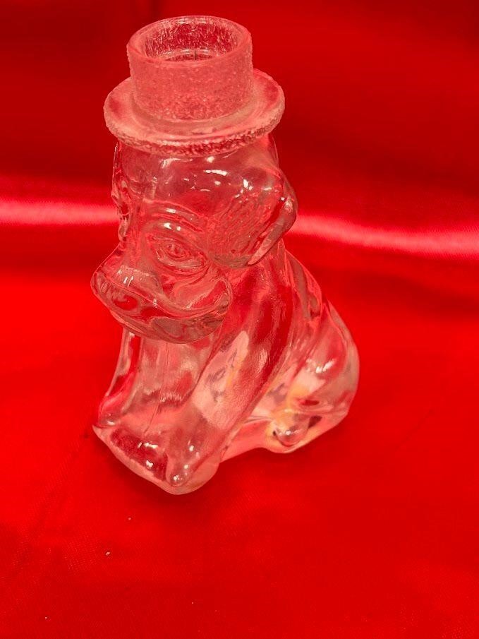 Vintage Glass candy container, dog, no lid