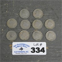 (10) 1910 Liberty V Nickels
