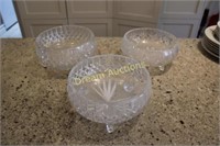 3 Lovely Crystal Bowls
