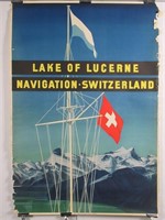 VTG 1937 Switzerland Lake of Lucerne Travel Poster