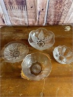 4 pc Vintage Glass Bowls