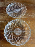 S/2 Divided Glass Candy Dishes