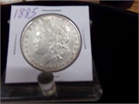 1885 Morgan silver dollar