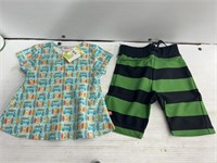 Sizes 6-12 months kids swim trunks and swim shirt