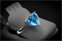 14k White Gold 0.20 Topaz Stone S:6