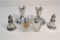 TOWLE SILVER WEIGHTED CANDLE HOLDER & ETC