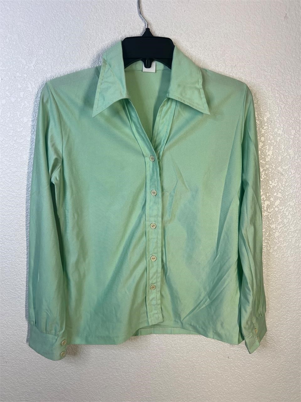 Vintage 80s Green Femme Button Up Shirt