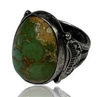 Navajo Arizona Turquoise Sterling Silver Mens Ring