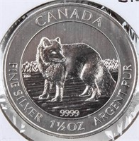 Coin 1.5 Troy Ounce .999  Canada Fox $8