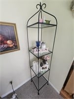 Wrought Iron 4 Tier with Glass shelves 1 Broken