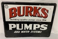 Burks Pumps metal sign