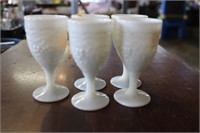 Collection of White Glass Cordails