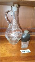 Glass lot pitcher and bottle