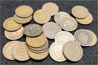 (25) Indian Head Cents Back To 1880's