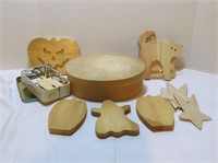 Oval Birch Box & Wood Decorations